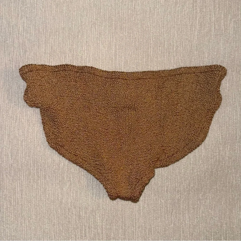 Hunza G Metallic Cocoa Textured Swim Bottom